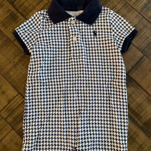 Navy and White Kids Polo Shirt